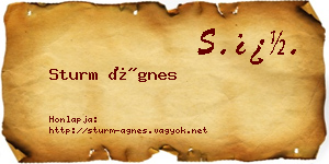 Sturm Ágnes névjegykártya