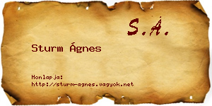 Sturm Ágnes névjegykártya